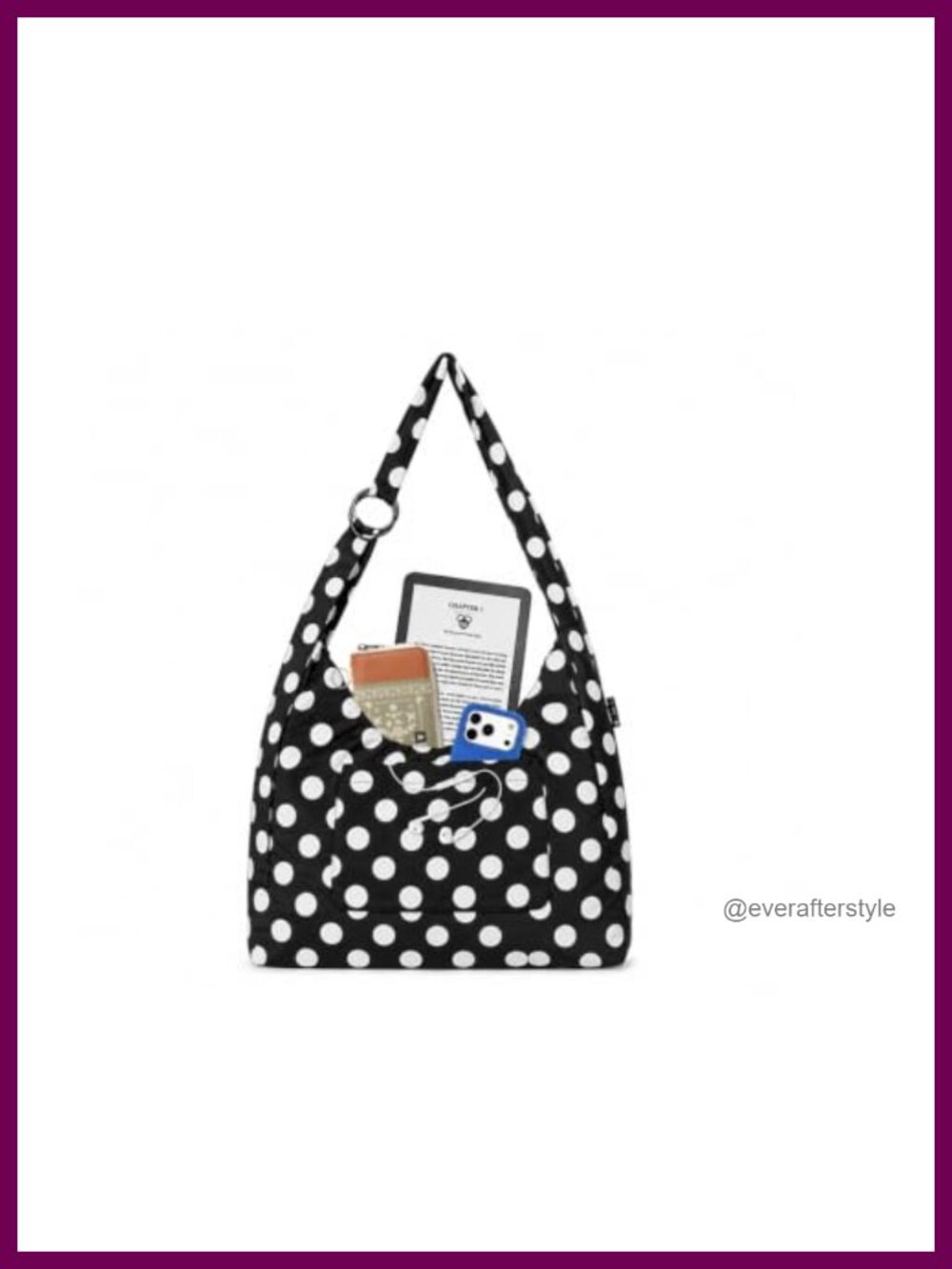 Slouchy Crescent Sling Shoulder Bag Crinkle Nylon Foldable Purse